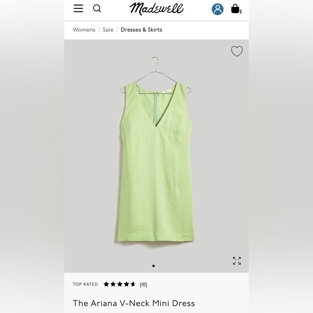 the ariana mini dress in 100 linen, size xs